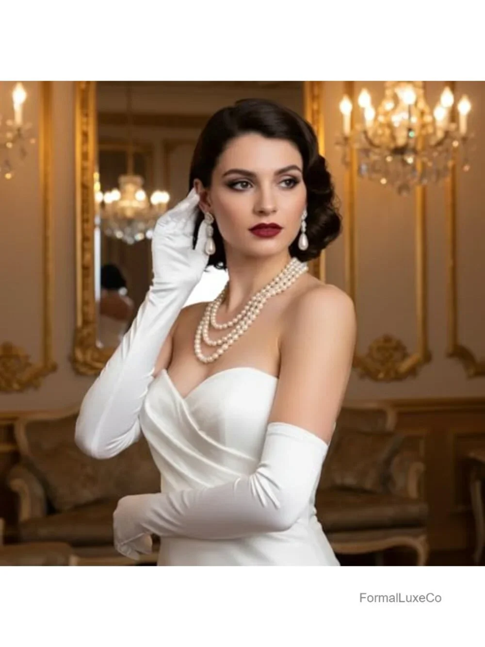 Satin Opera Gloves Elbow Length 20 Inch Formal Wedding Bridal Costume Accessory